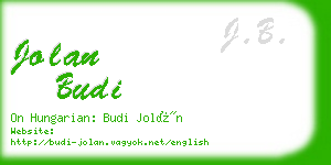 jolan budi business card